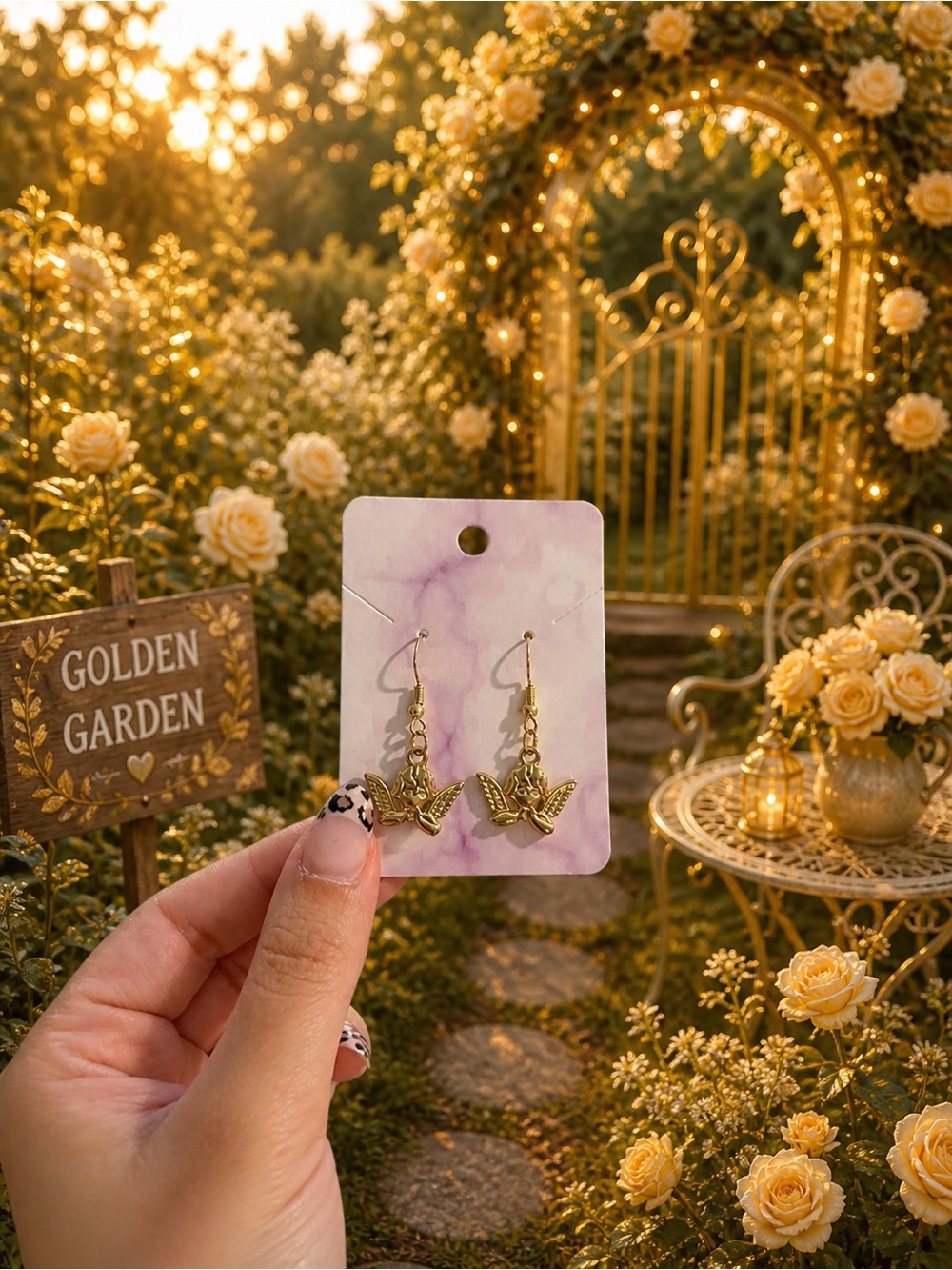 Handmade Gold Angel Earrings